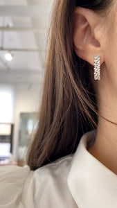 Baguette and Round diamond Hoops 2
