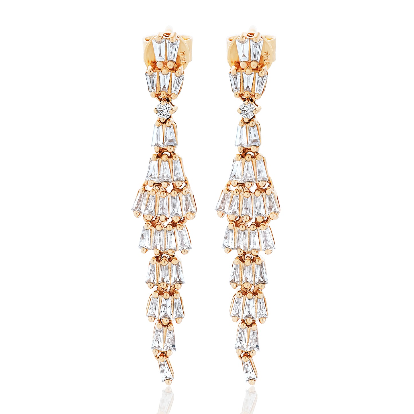 Diamond Baguette Dangle Earrings