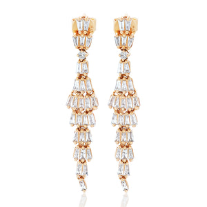 Diamond Baguette Dangle Earrings