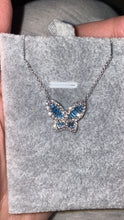 Load image into Gallery viewer, Large Aquamarine and Diamond Butterfly Pendant 2