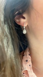 Diamond Pear Shape Illusion Set Dangle Earrings 3