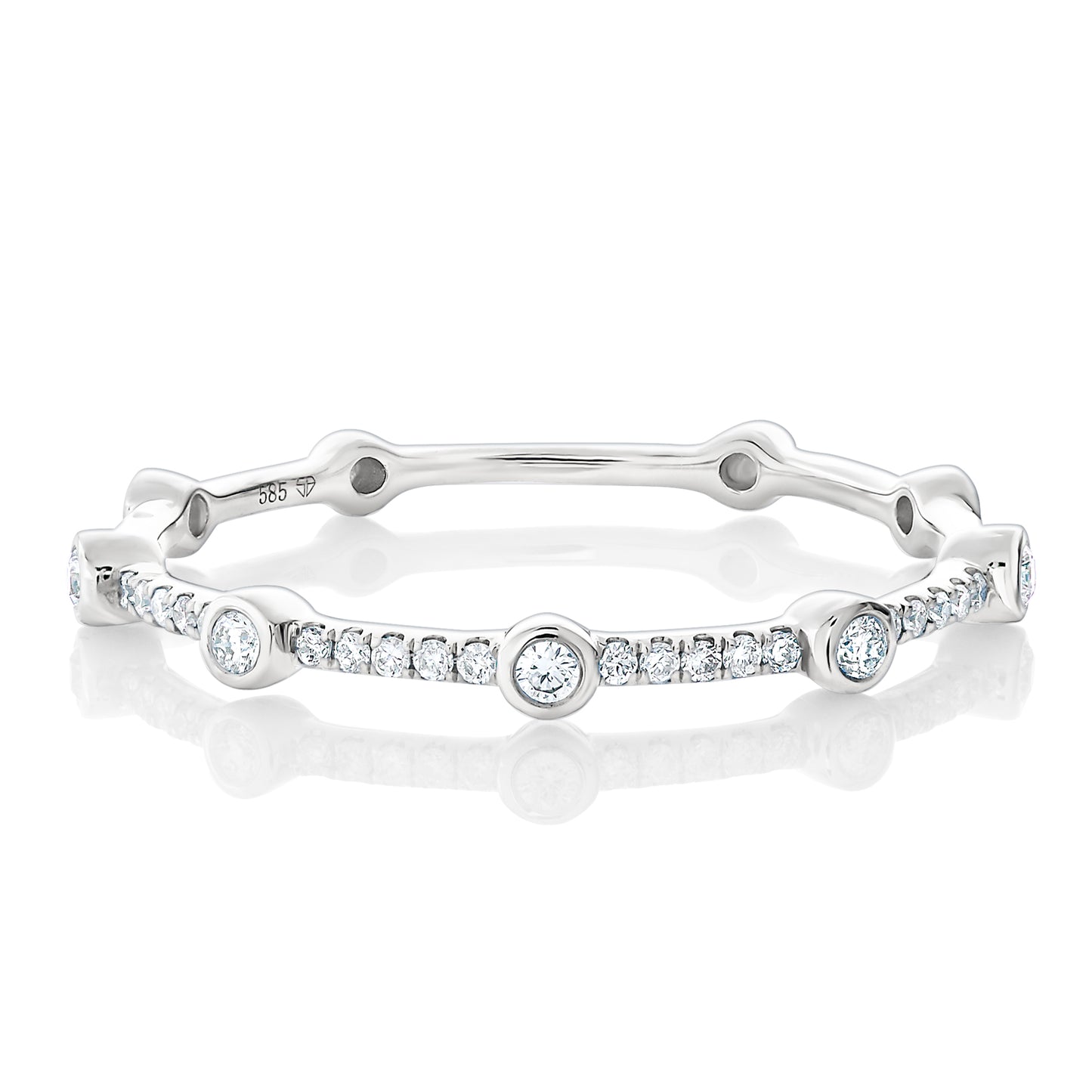 Petite Bezel Set Diamond Band - White