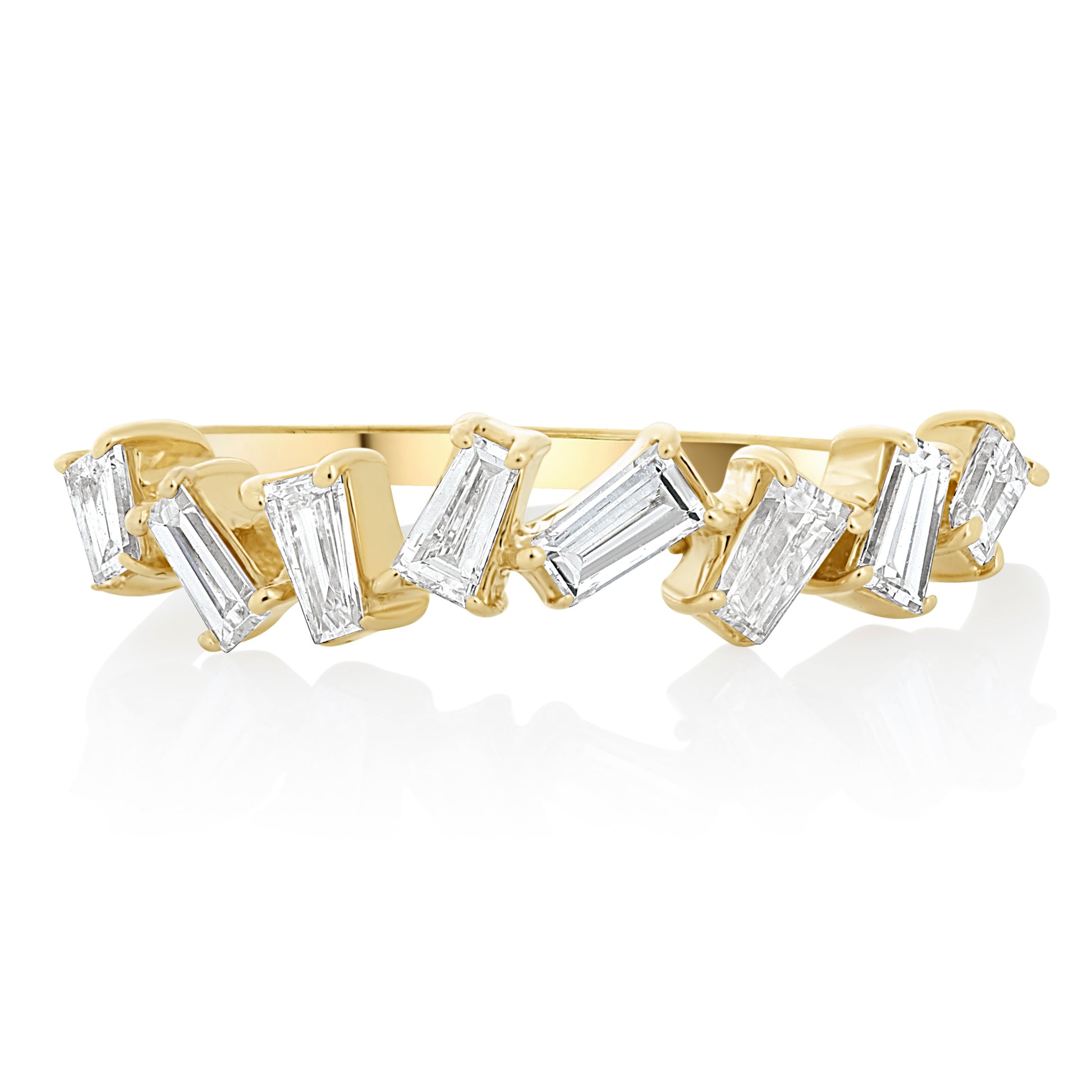 Scattered Diamond Baguette Band