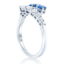 Load image into Gallery viewer, Diamond and Sapphire Bypass Ring 2