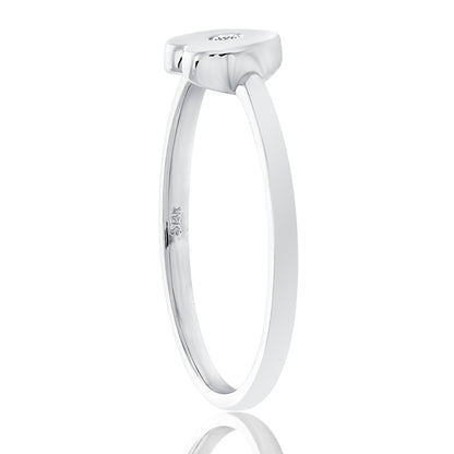 Child Solitaire Diamond Heart Ring - White 2