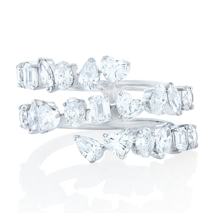 Diamond Mixed Cut Coil Ring