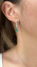 Load image into Gallery viewer, Diamond and Emerald Drop Earrings 2