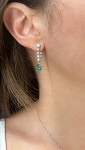 Diamond and Emerald Drop Earrings 2