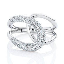 Load image into Gallery viewer, Pave Diamond Cross Over Ring 3