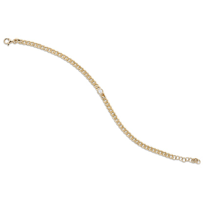 Curb Link Round Brilliant Cut Diamond Bracelet