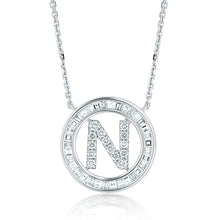 Load image into Gallery viewer, Round Shape Diamond Initial Pendant