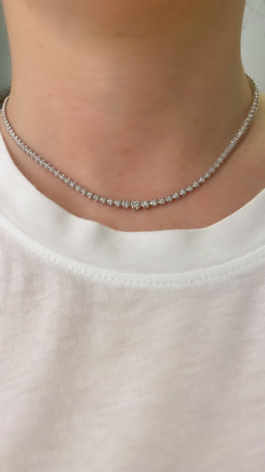Dainty 2 Diamond Riviera Necklace - 03