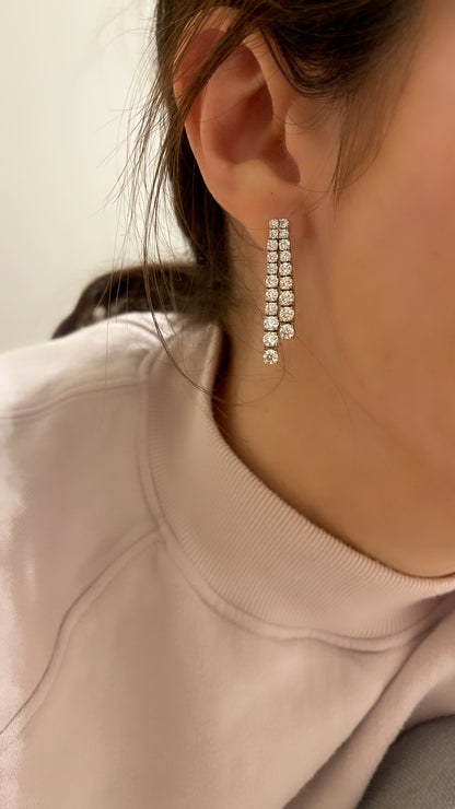 Two Row Diamond Glam Earrings - Two