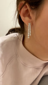 Two Row Diamond Glam Earrings - Two