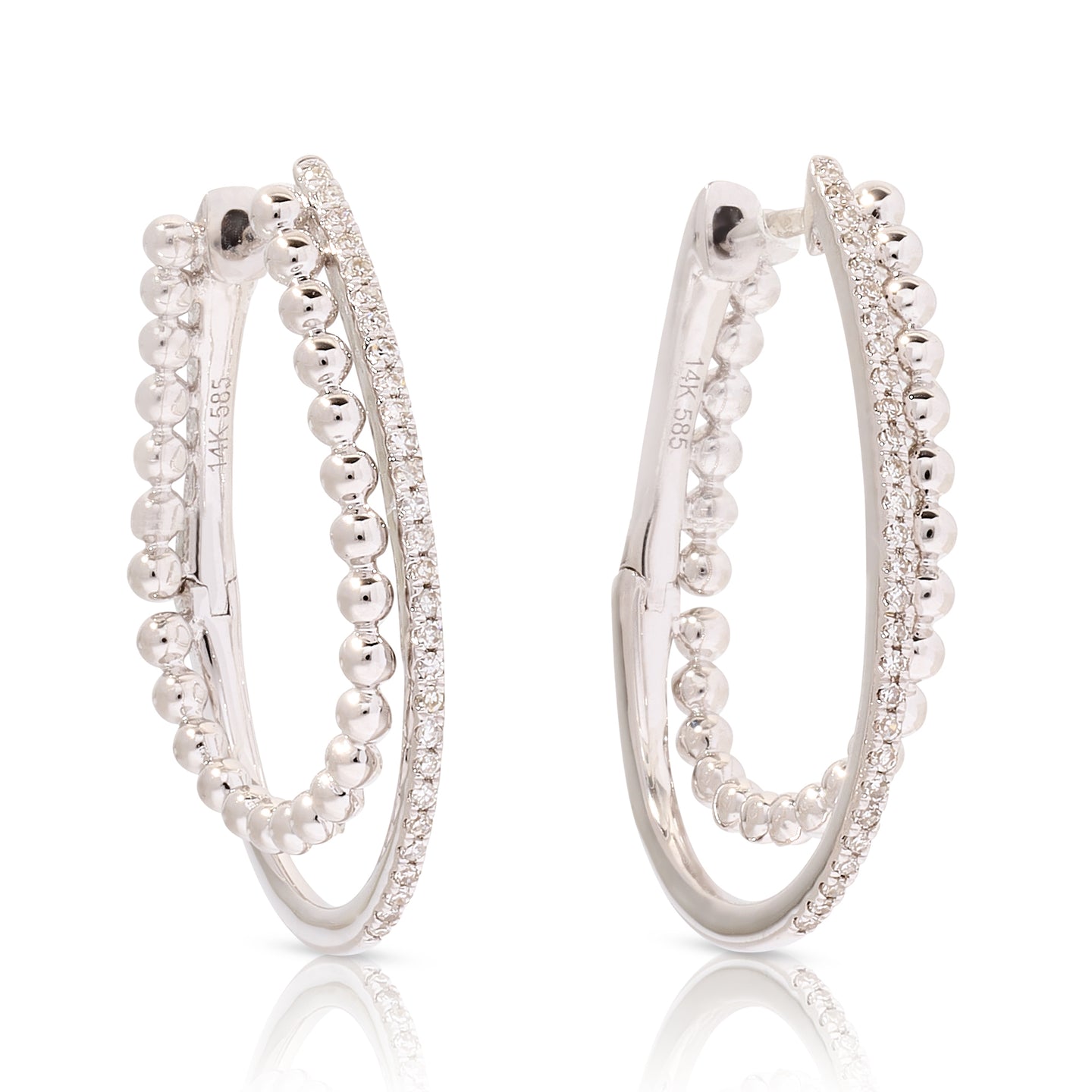 Nikki Double Row Diamond Hoop Earrings