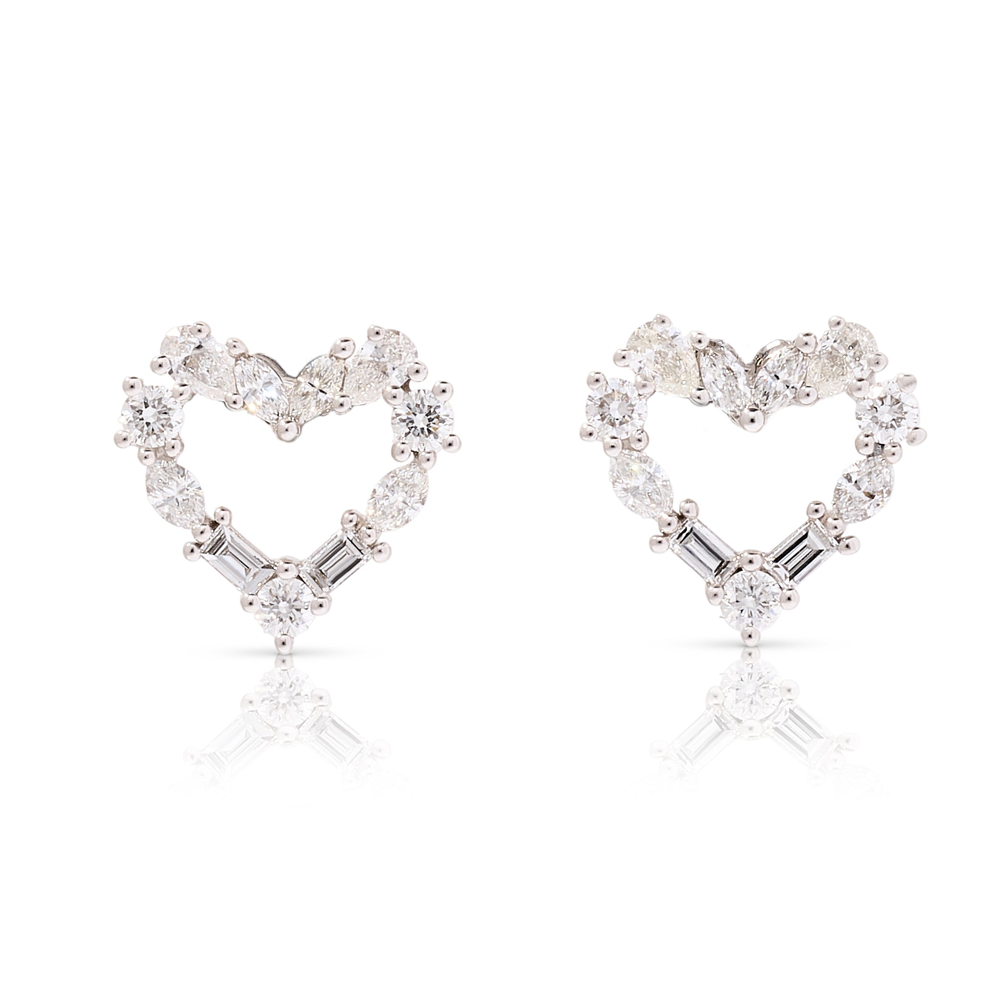 Amazon.com: 1.5 ct Brilliant Heart Cut Studs Clear Simulated Diamond 14k  White Solid Gold Earrings Screw back: Clothing, Shoes & Jewelry