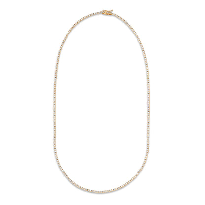 The Nikki 2 Straight Line Diamond Tennis Necklace - Gold