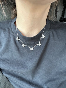 Five Mini Diamond Butterfly Diamond Necklace - Three
