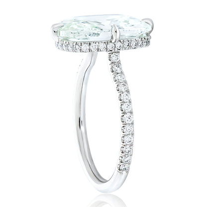 Antique Cushion Set In Compass Diamond Engagement Ring