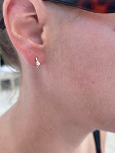 Diamond Pear Hoop Earrings 3