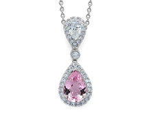Load image into Gallery viewer, Pink Morganite and Diamond Candy Raindrop Pendant