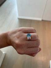 Load image into Gallery viewer, Small Toi Et Moi White and Blue Topaz Ring 7