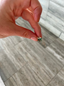 Emerald, Tsavorite and Diamond Hoop Earrings 2