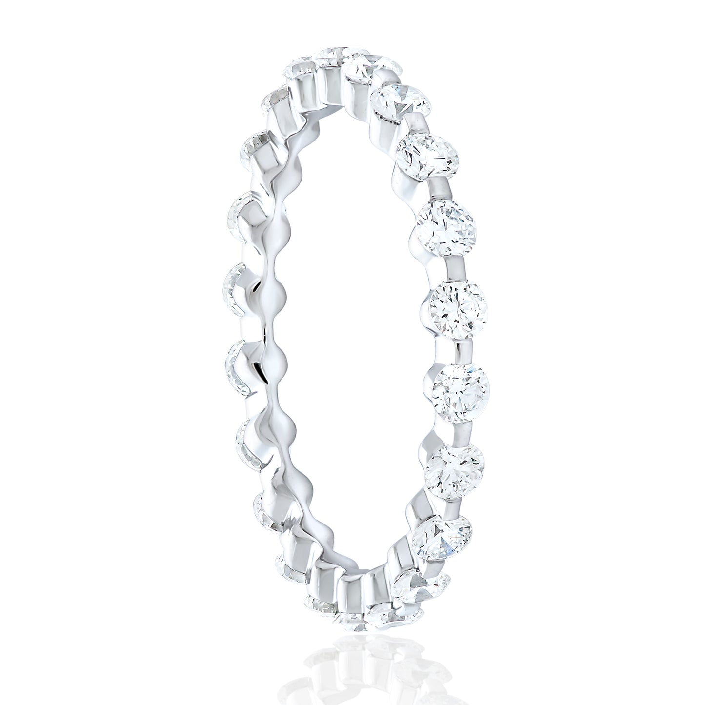 Single Prong Diamond Eternity Band - Two