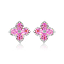 Load image into Gallery viewer, Pink Sapphire Petal Diamond Earrings