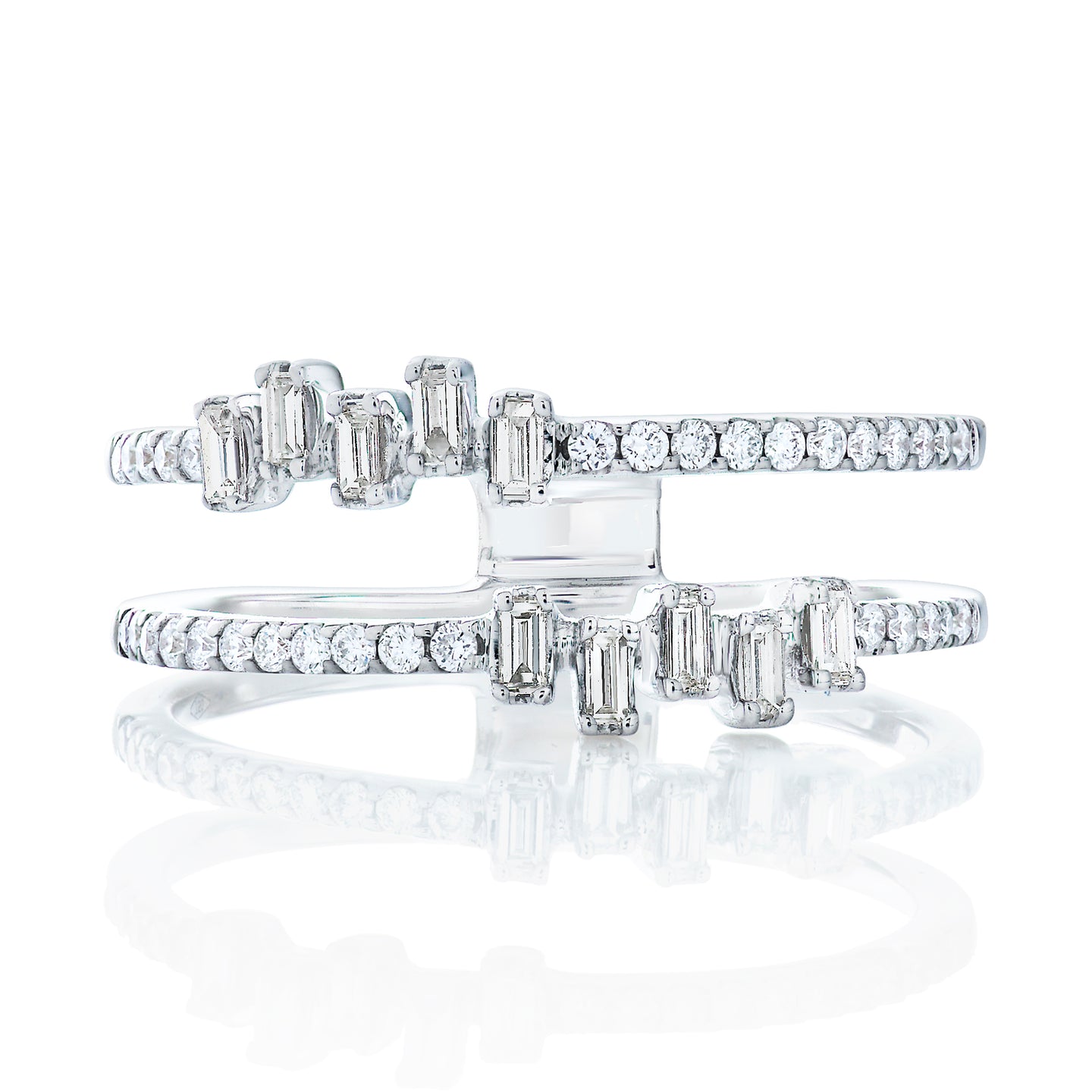 Diamond Baguette and Round Diamond Ring