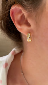 Scattered Diamond Huggie Earrings 4