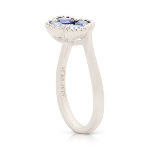 Sapphire and Diamond Flower Ring - Two