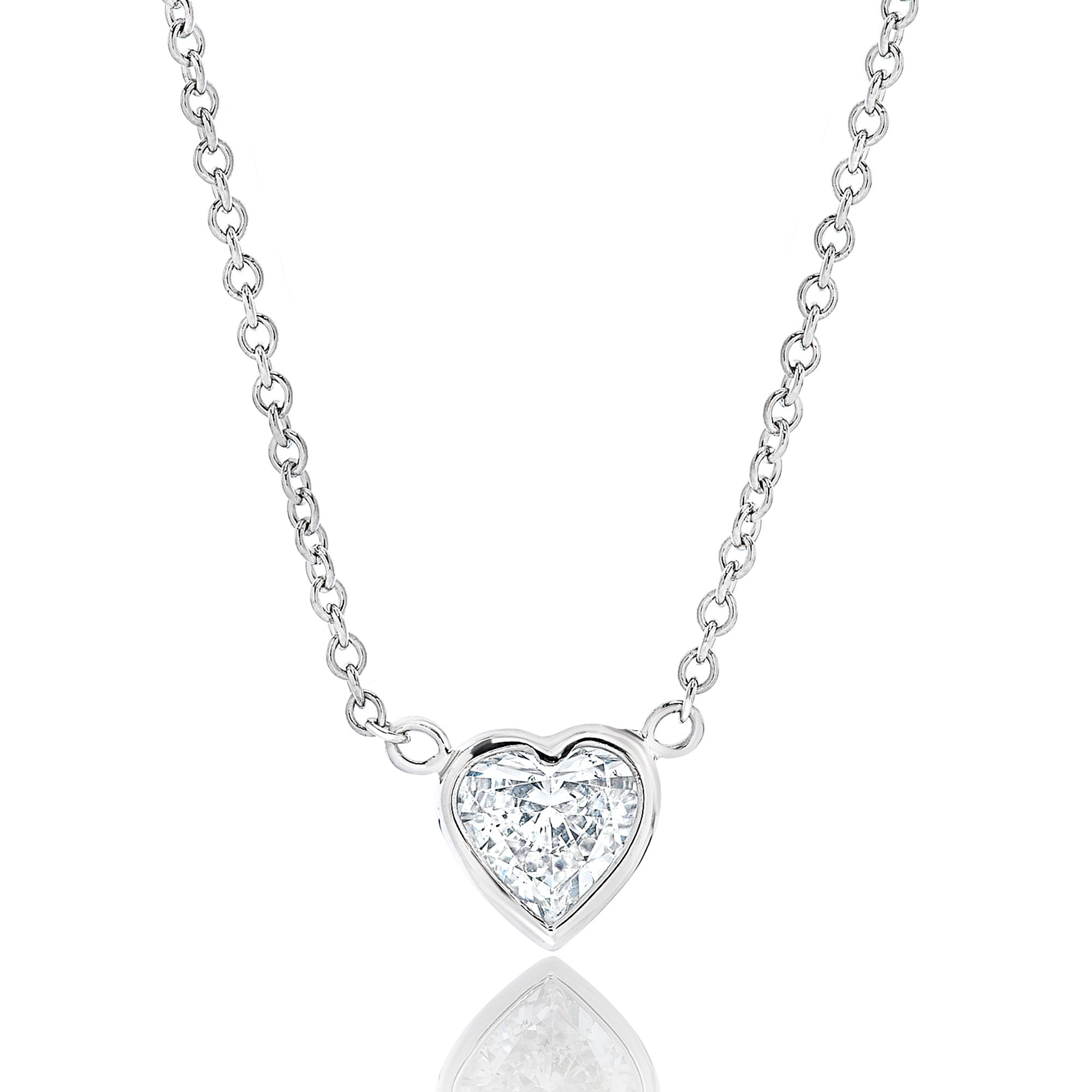 Heart shaped diamond pendant necklace Clearance