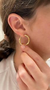 Gold Hoop Earrings 20x20 - Yellow 3