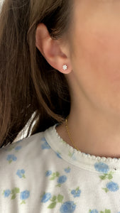 Itty Bitty Diamond Flower Stud Earrings 2