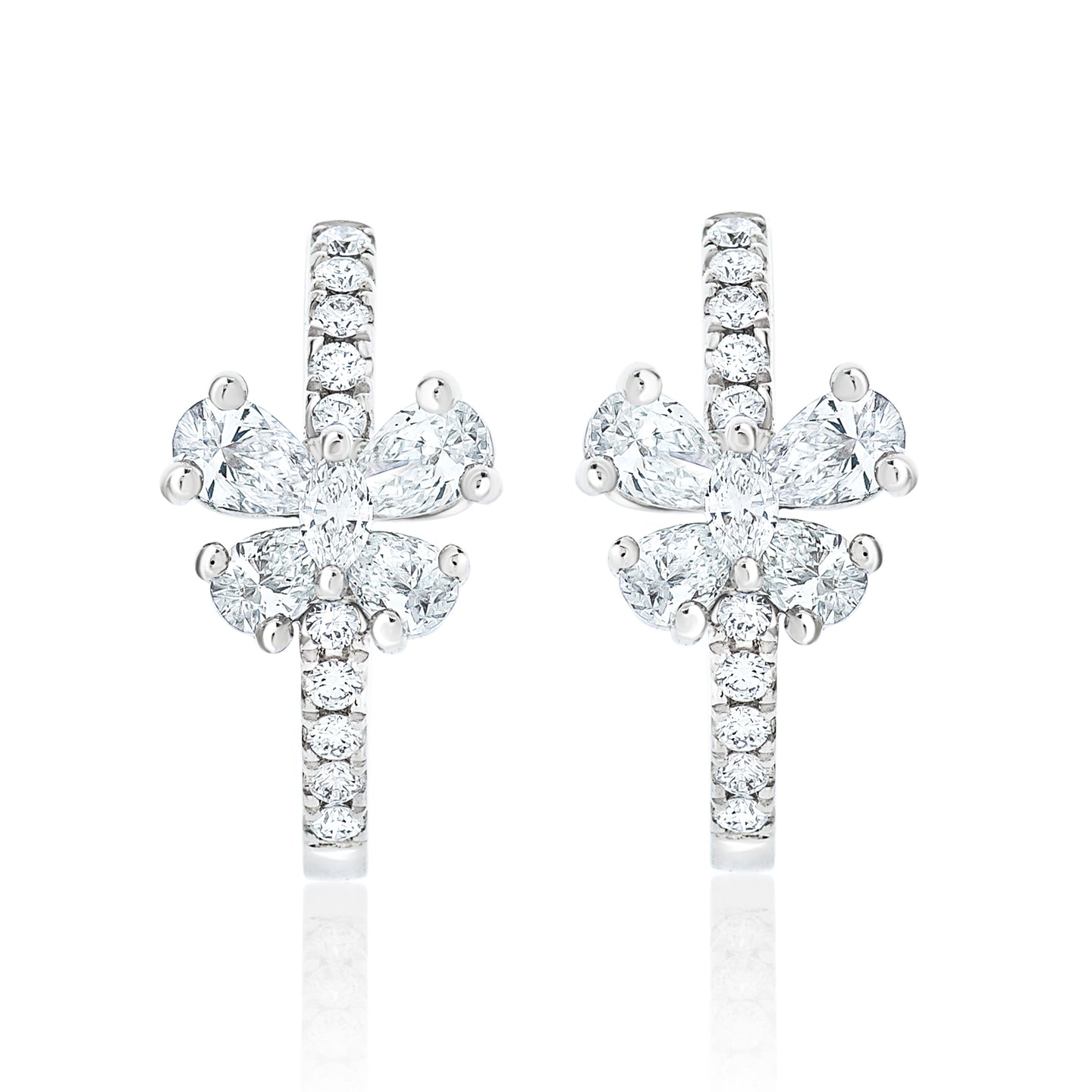 Diamond Butterfly Hoop Earrings