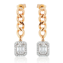 Load image into Gallery viewer, Chain Link Illusion Diamond Earrings