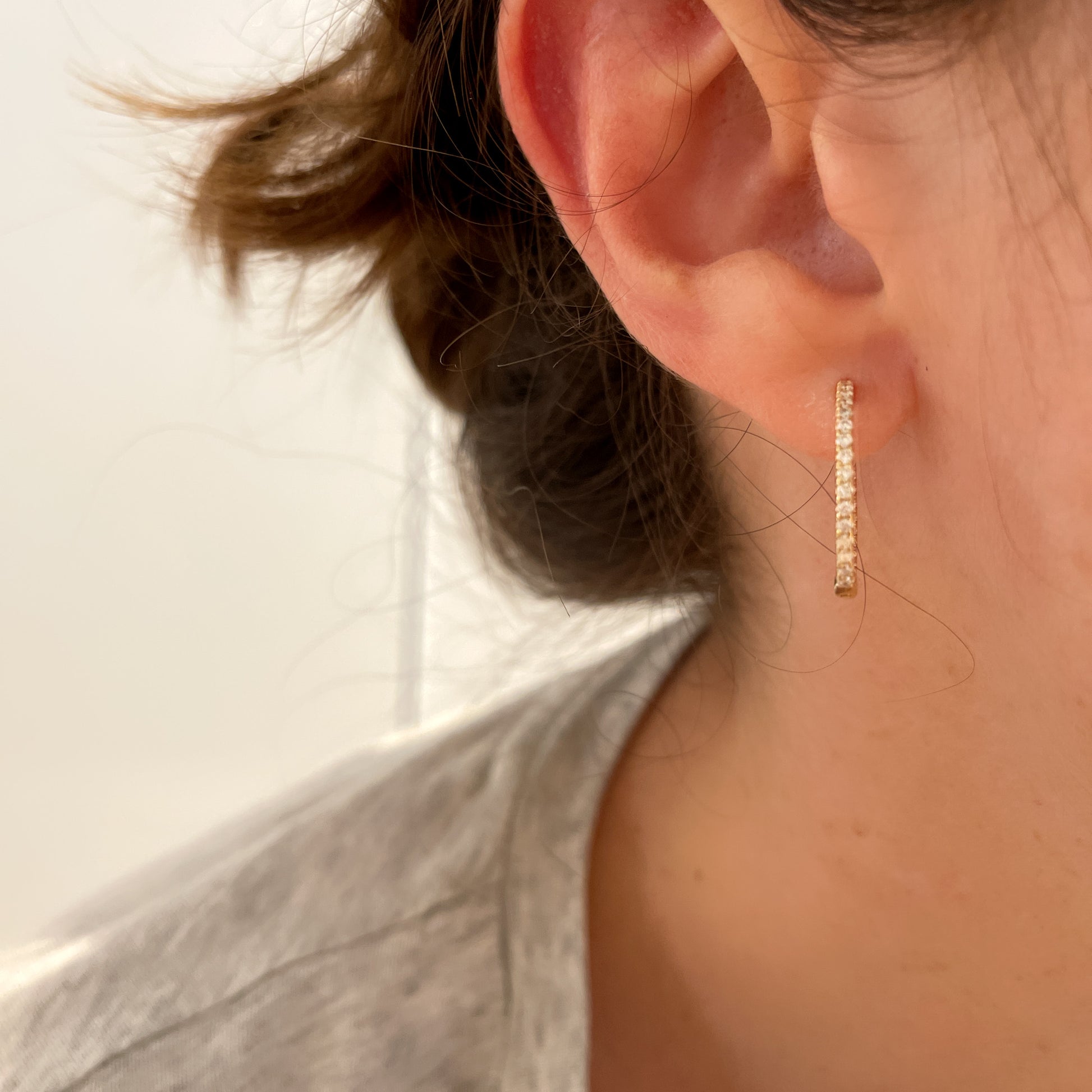 Small “Nikki” Diamond Hoops 3