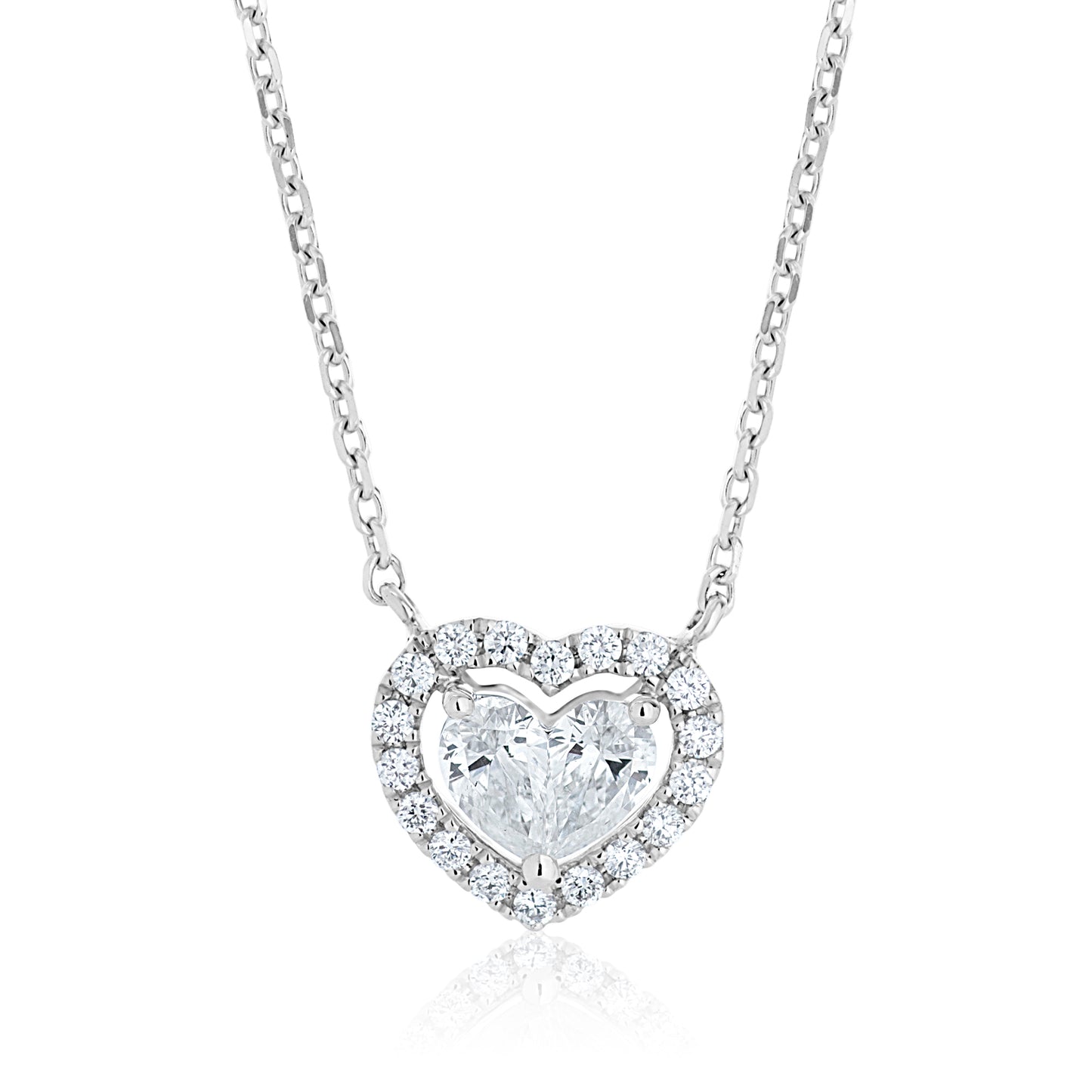 Diamond Halo Heart Pendant