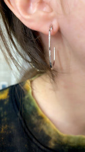 Oval Diamond Hoop Earrings 2