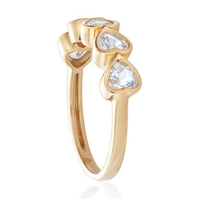 Load image into Gallery viewer, White Topaz Bezel Set Heart Shape Band 2