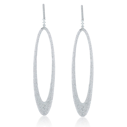 Long Oval Shape Dangle Earrings