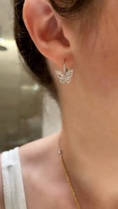 Mini 2.0 Butterfly Diamond Hanging Earrings 02 - White