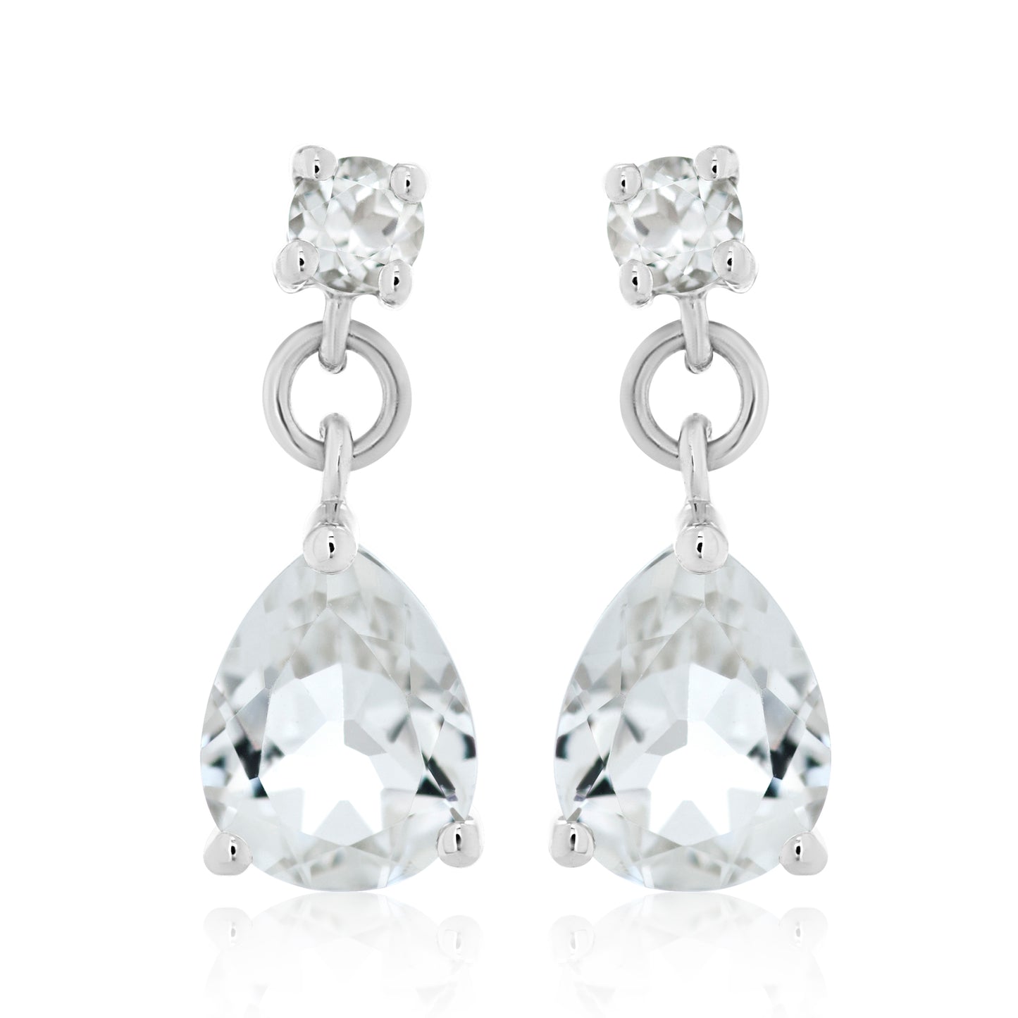 White Topaz Drop Earrings