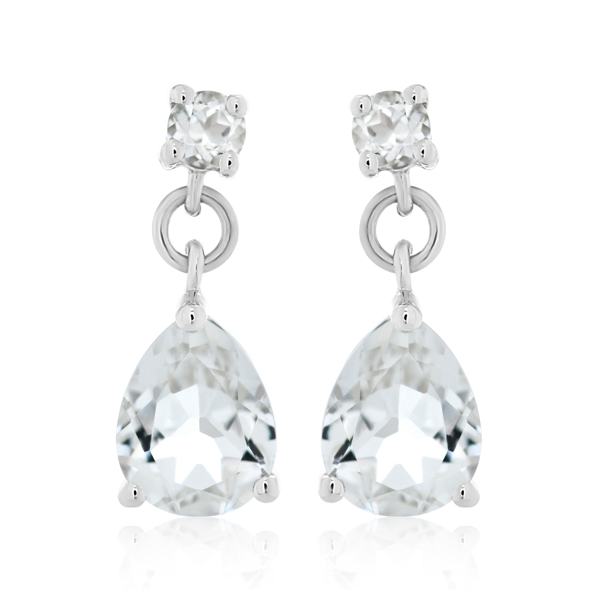 White Topaz Drop Earrings