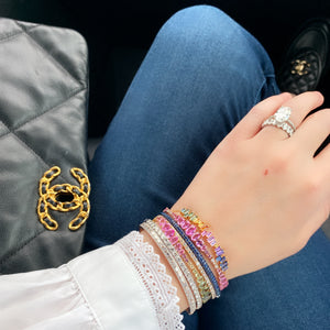 Pink Ombre Sapphire and Diamond Bracelet 2
