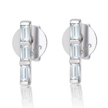 Load image into Gallery viewer, Diamond Baguette Bar Earrings