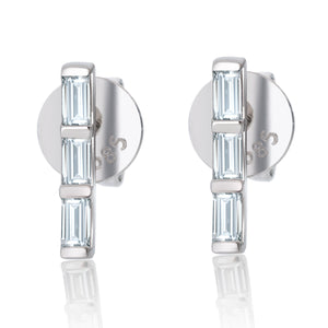 Diamond Baguette Bar Earrings