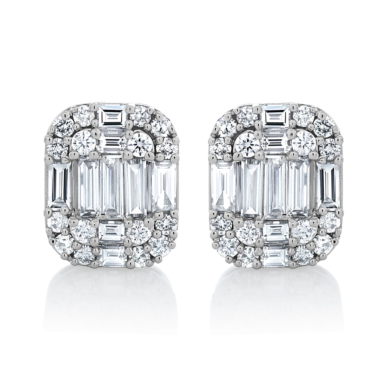 Medium Illusion Diamond Stud Earrings