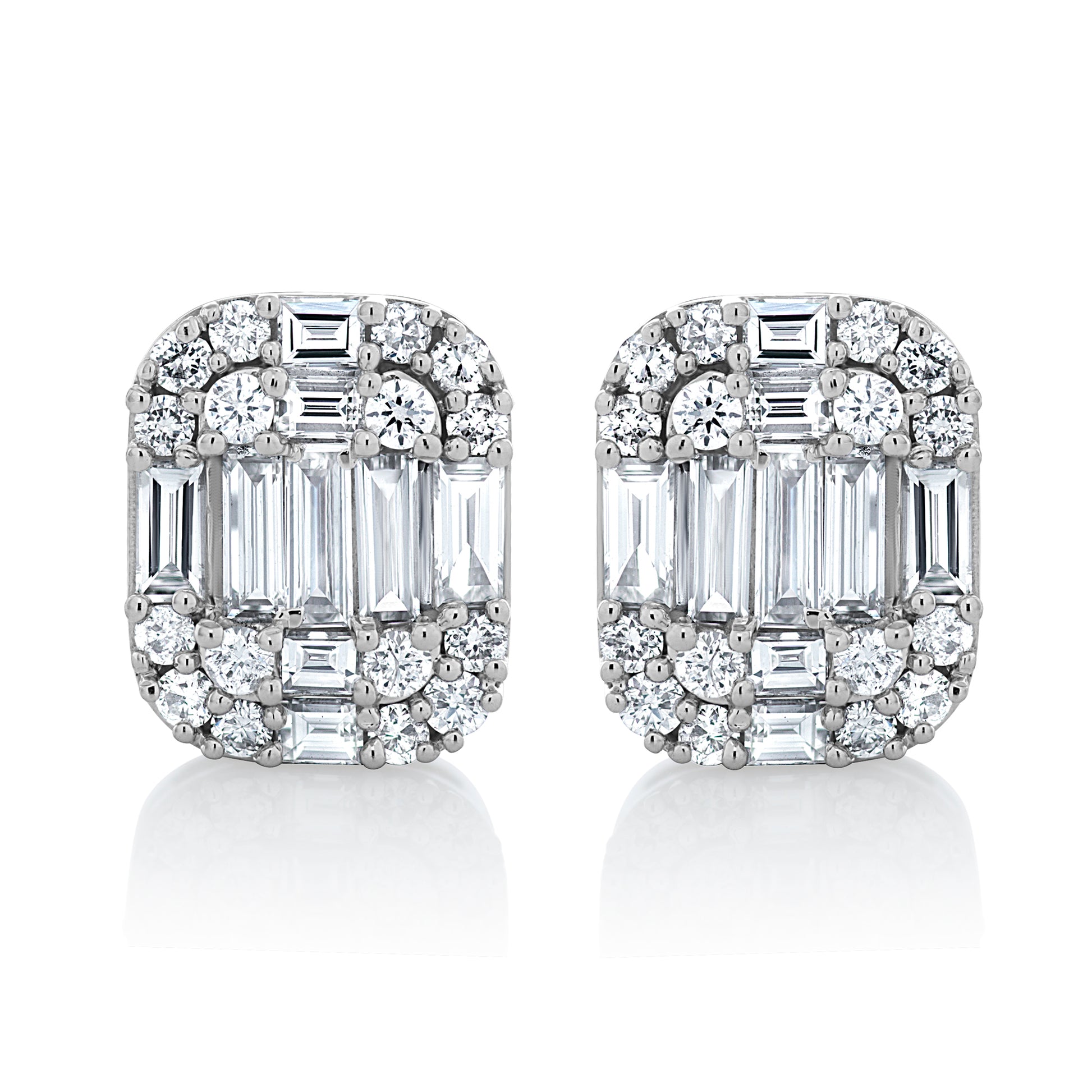 Medium Illusion Diamond Stud Earrings